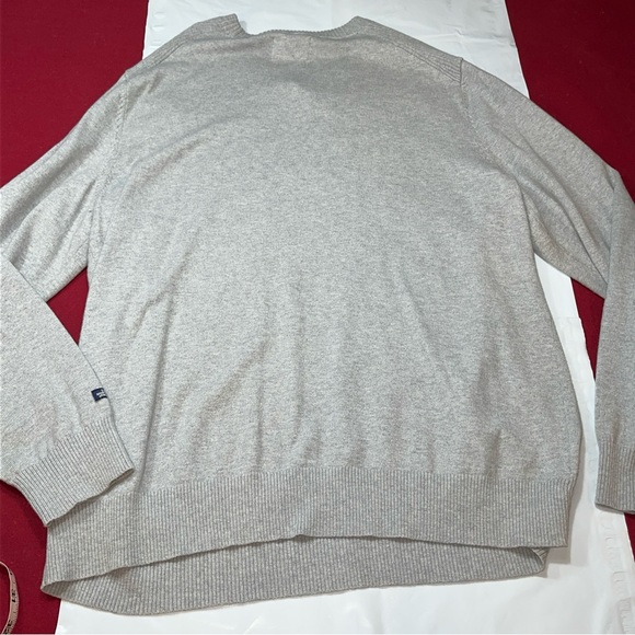 The North Face gray WOOL SWEATER slouchy long Crew Neck Knit Mens Ribbed neutral - Picture 4 of 15